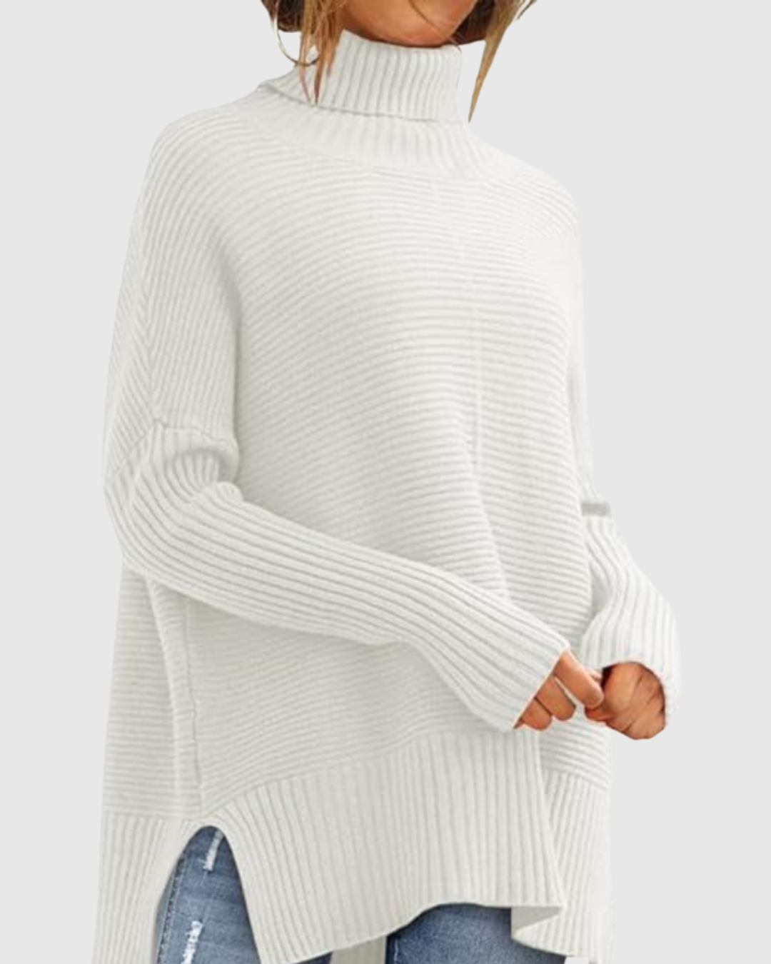 Women's Ribbed Turtleneck Jumper | Oversized Comfort Fit 9