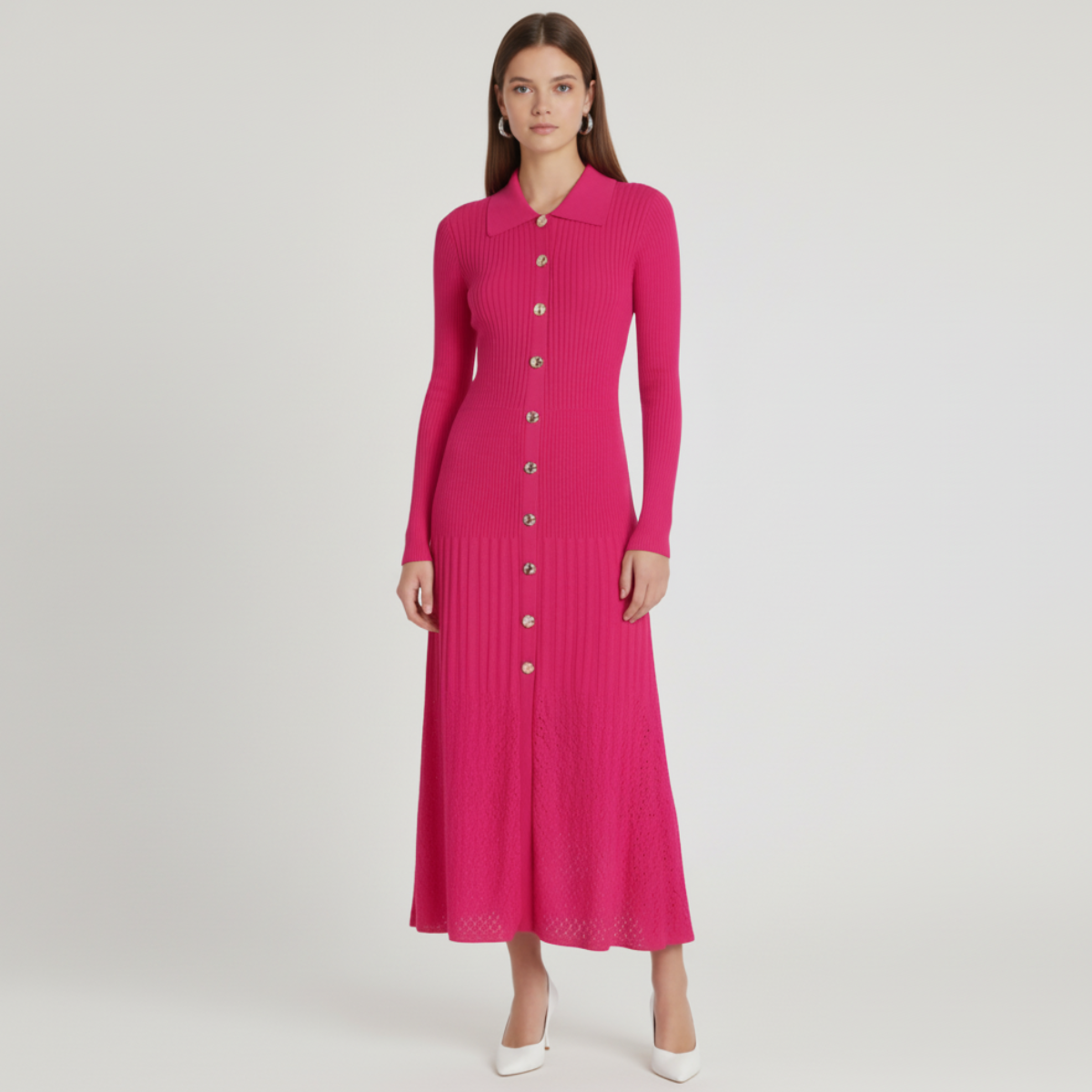 Women's Knit Dress | Collared Neckline & Flattering Fit 7