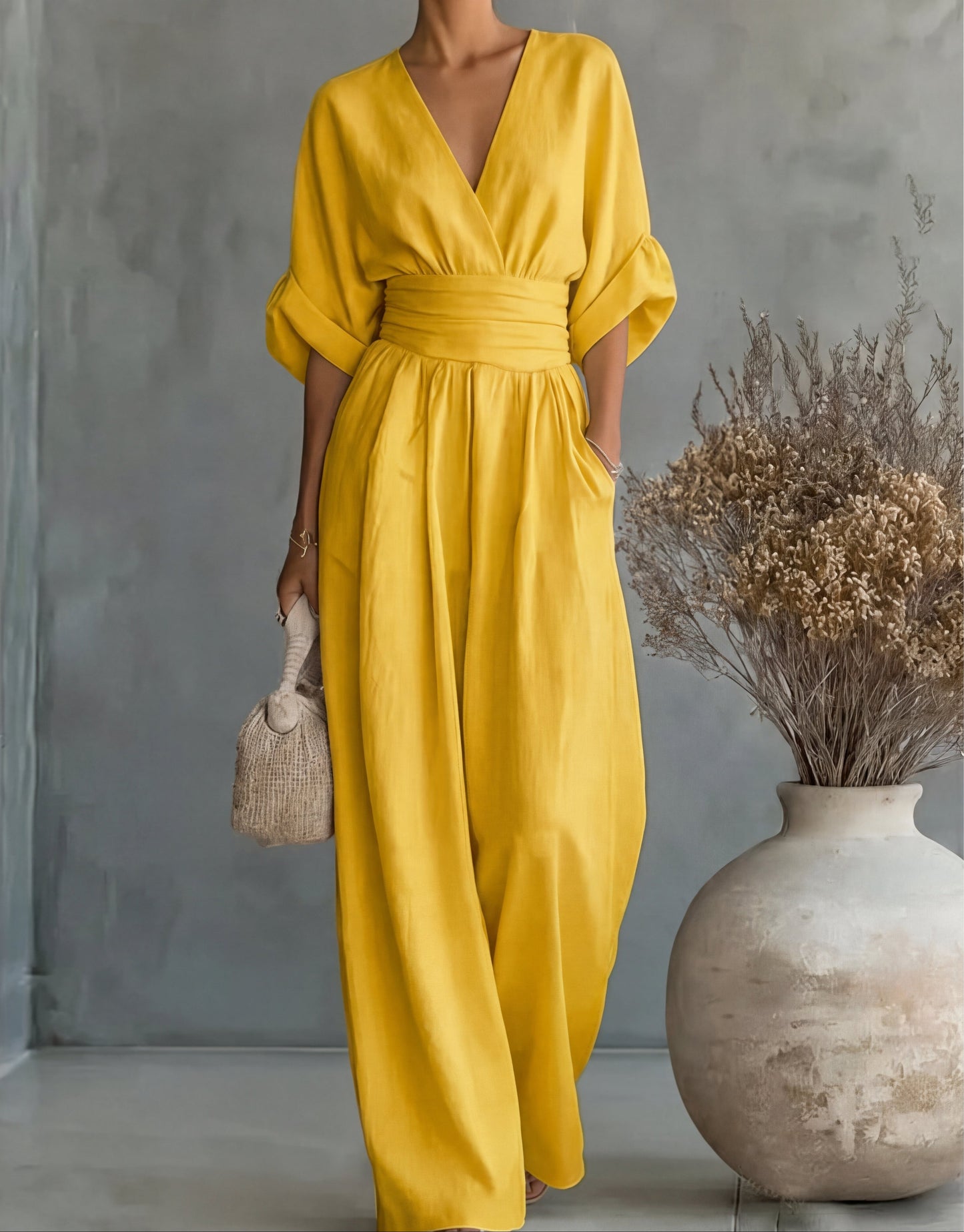 Daniela™ | Elegant V-Neck Wide Leg Jumpsuit 14