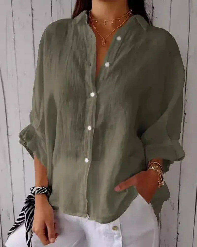 Elarisa - Womens Long Sleeve Button Blouse 4