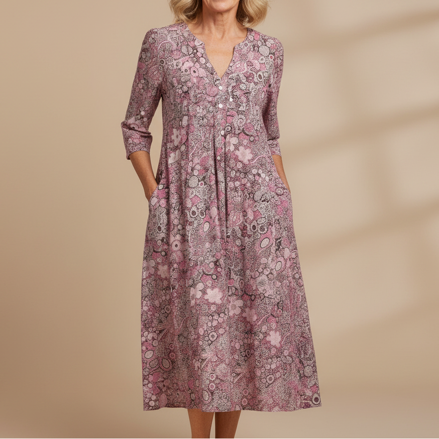 Harlow | Graceful V-Neck Elegance Midi Dress 4