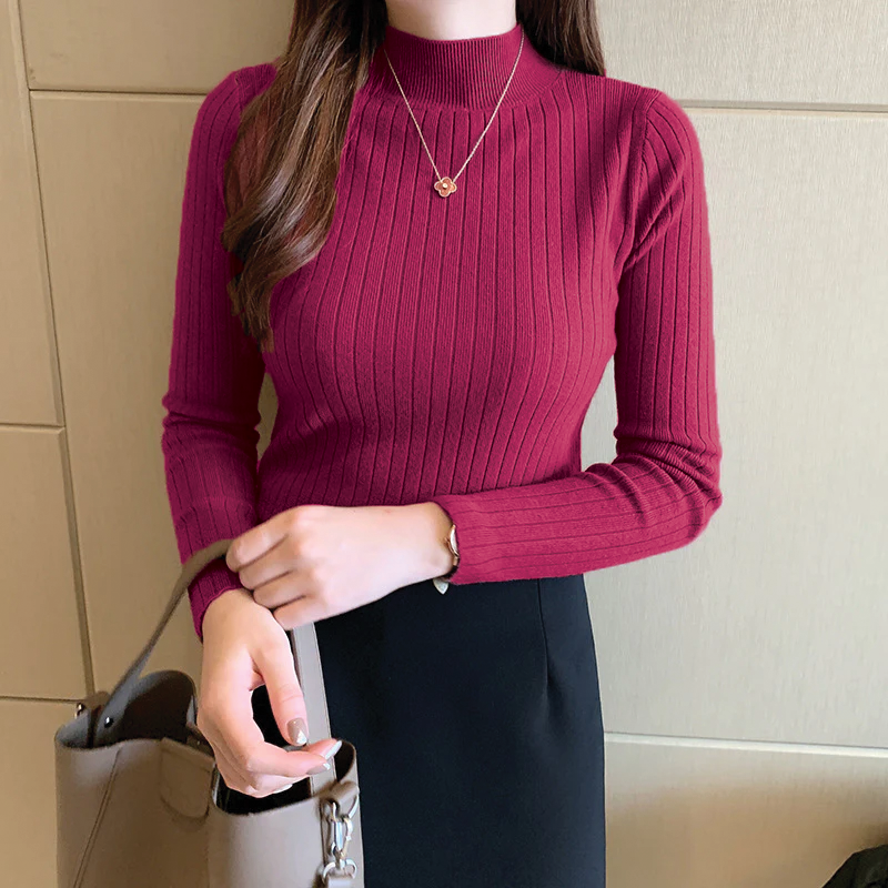 Aurora - Cozy Ribbed Turtleneck for Everyday Wear