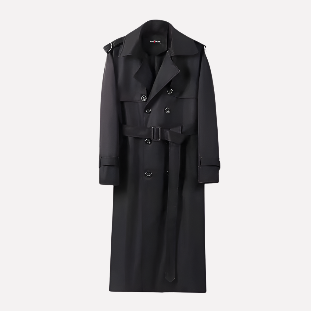 Men’s Over the Knee Belted Trench Coat 2