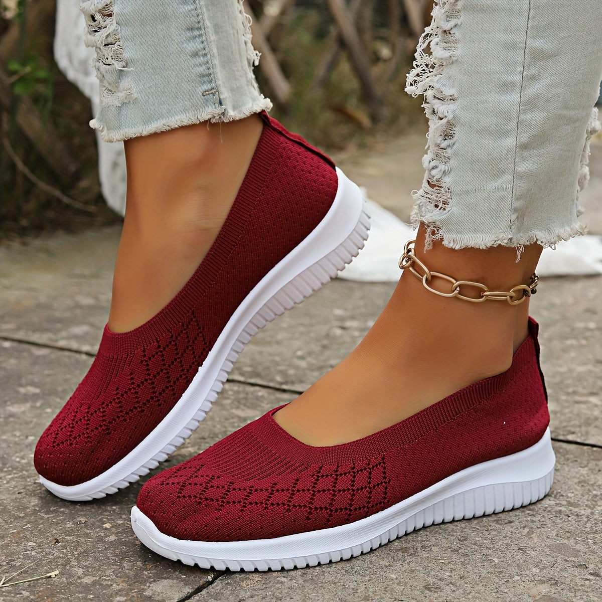 Slip on Shoes for Women | Knit Upper Closed Toe 5
