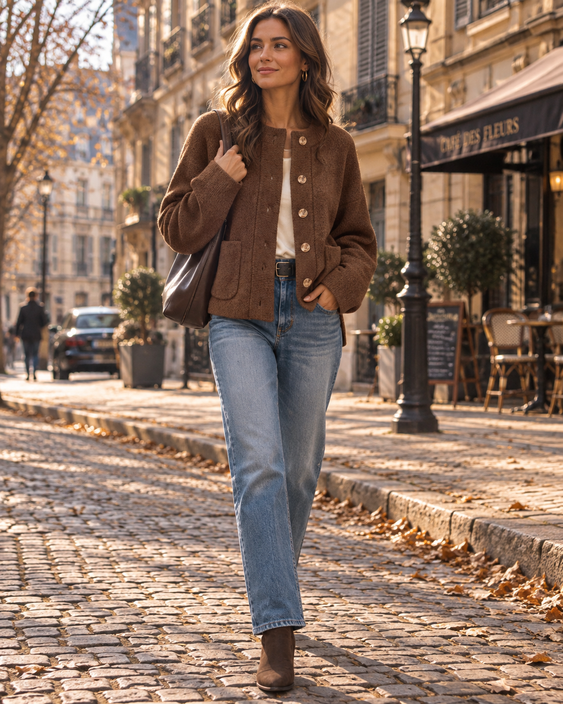 Women's Chunky Knit Cardigan | Button-Up & High Neck 3