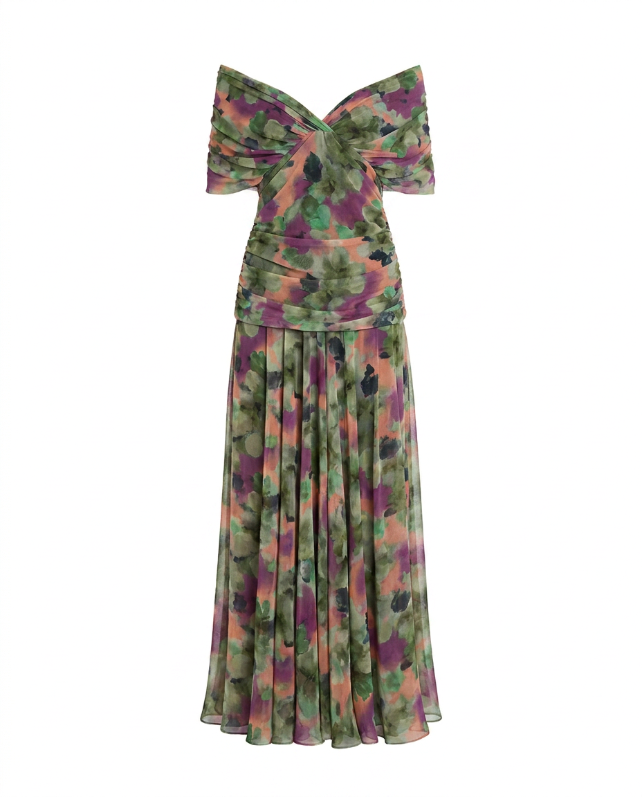 Womenâs Dress | Draped V Neck Maxi 8