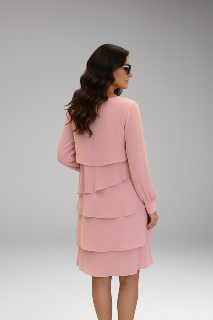 Women's Layered Dress with Long Sleeves and Flattering Fit 4