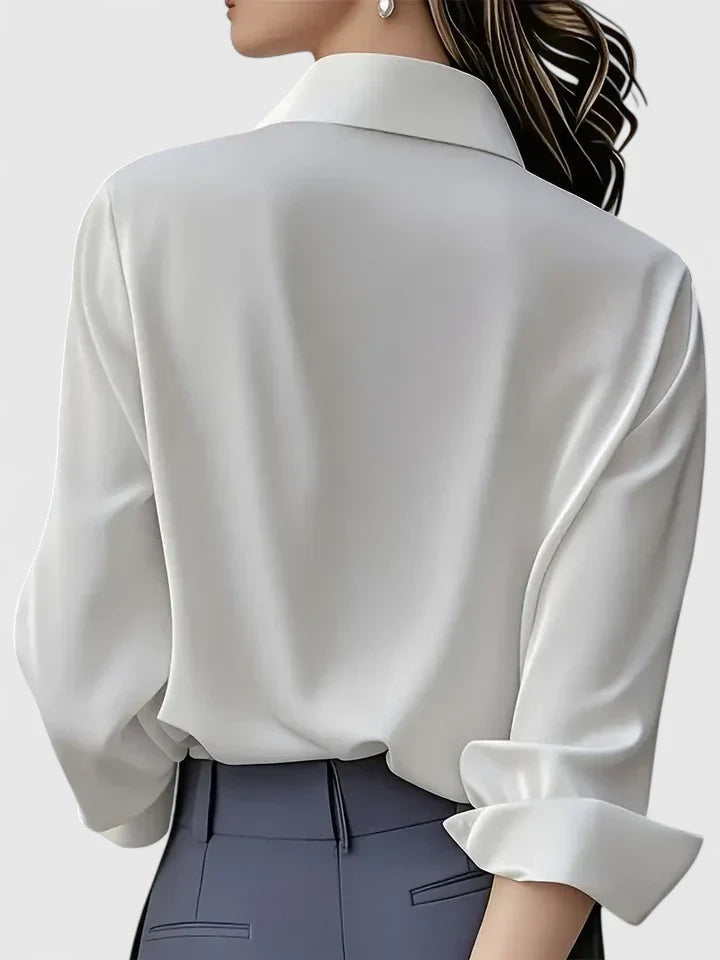Women's Blouse | Satin Finish Button Through Shirt
