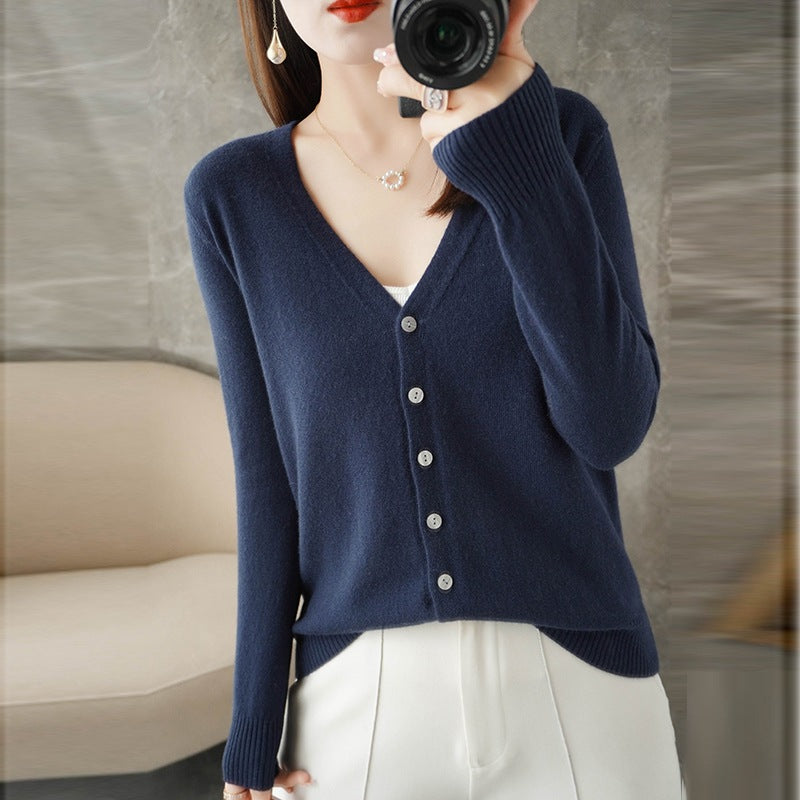 Women's Button-Down Cardigan | V-Neck & Long Sleeve