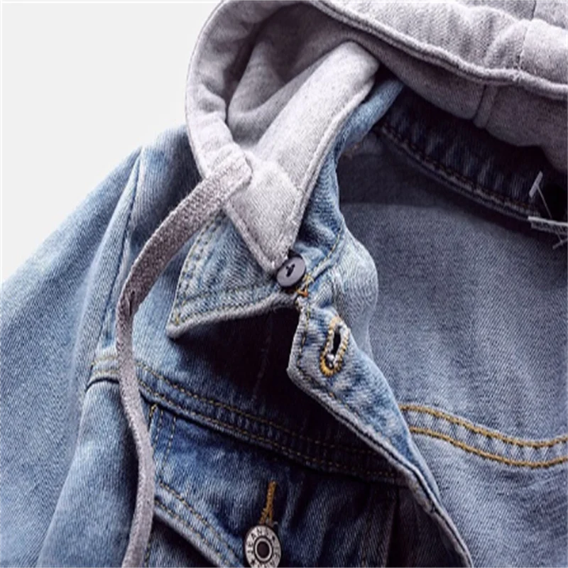 Women's Denim Jacket | Removable Hood, Frayed Cuffs