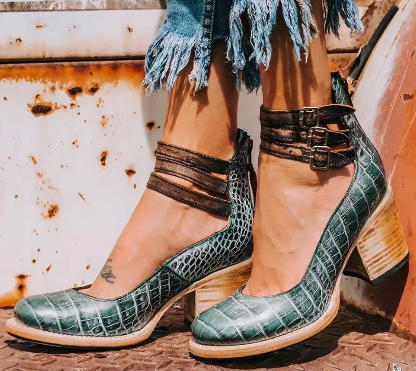 Women's Heel Sandals | Vintage Style Block Heel Shoes With Ankle Straps