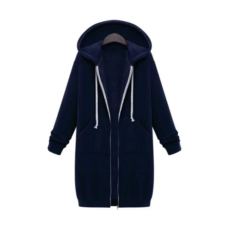 Women's Hoodie | Full-Length Zip, Longline Straight Hem