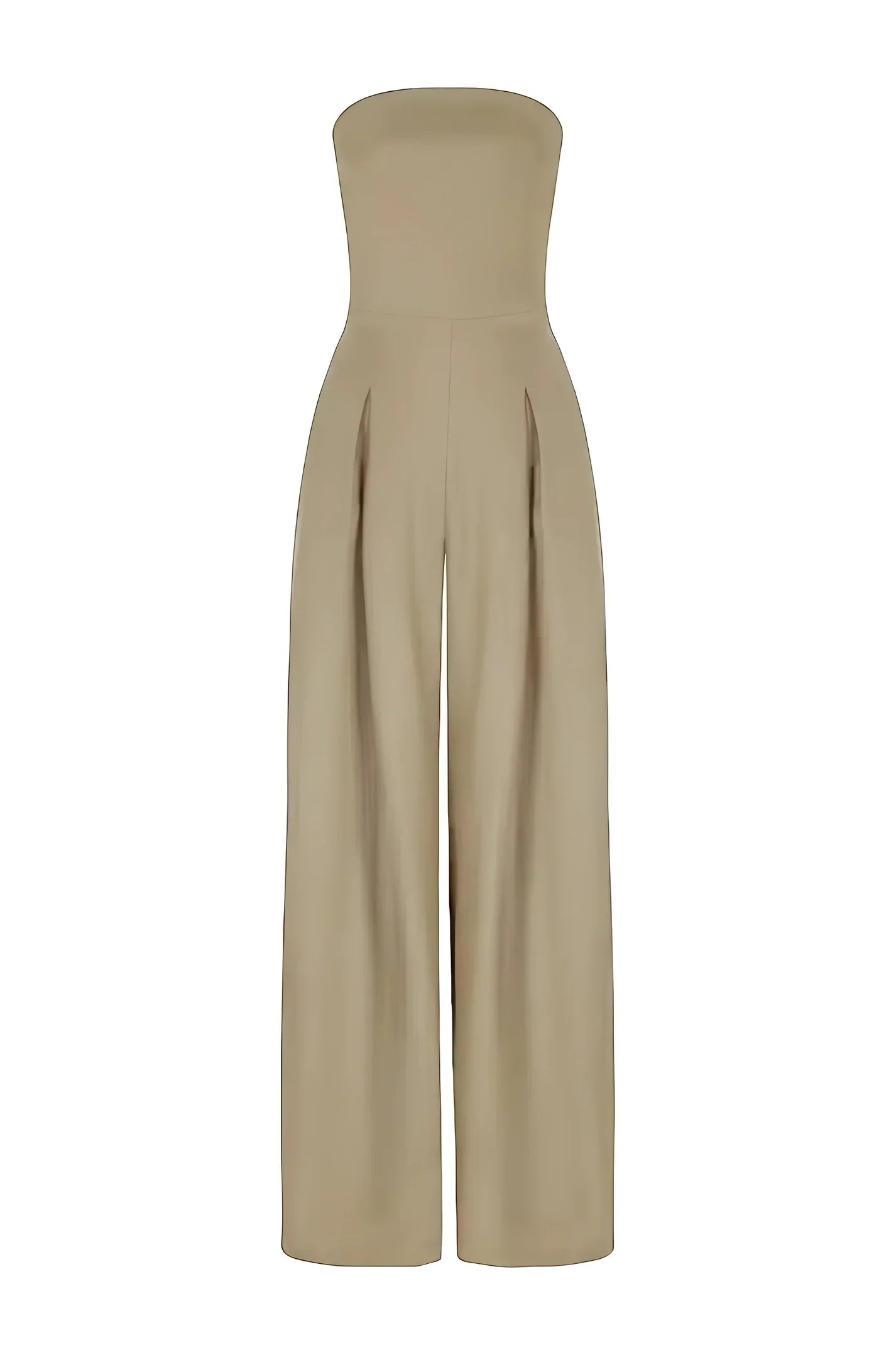 Women's Jumpsuit | Strapless Wide Leg Jumpsuit With A Pleated Front