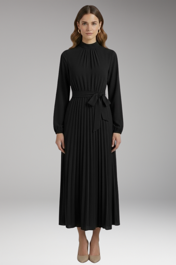Women's Maxi Dress | Wrap Bodice With A Knife Pleated Skirt