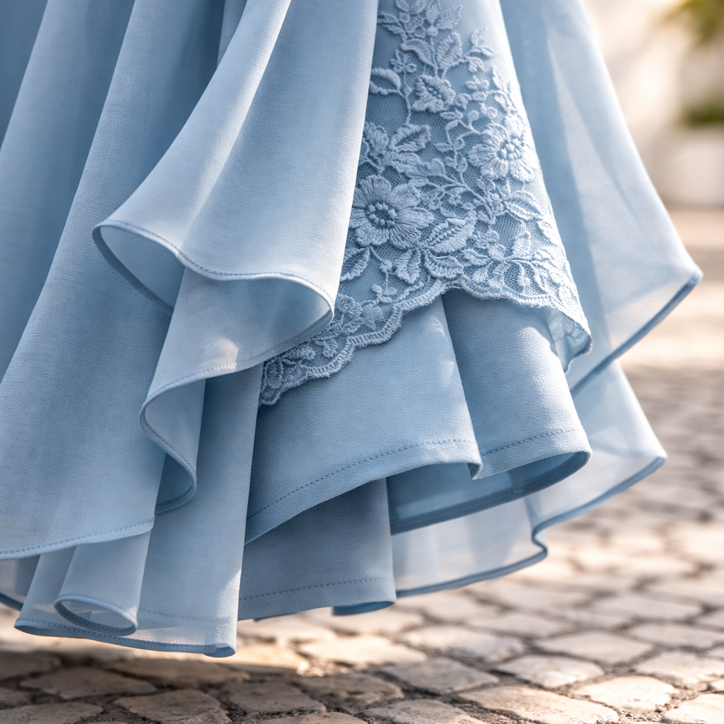 Women's Midi Dress | Layered Lace Overlay