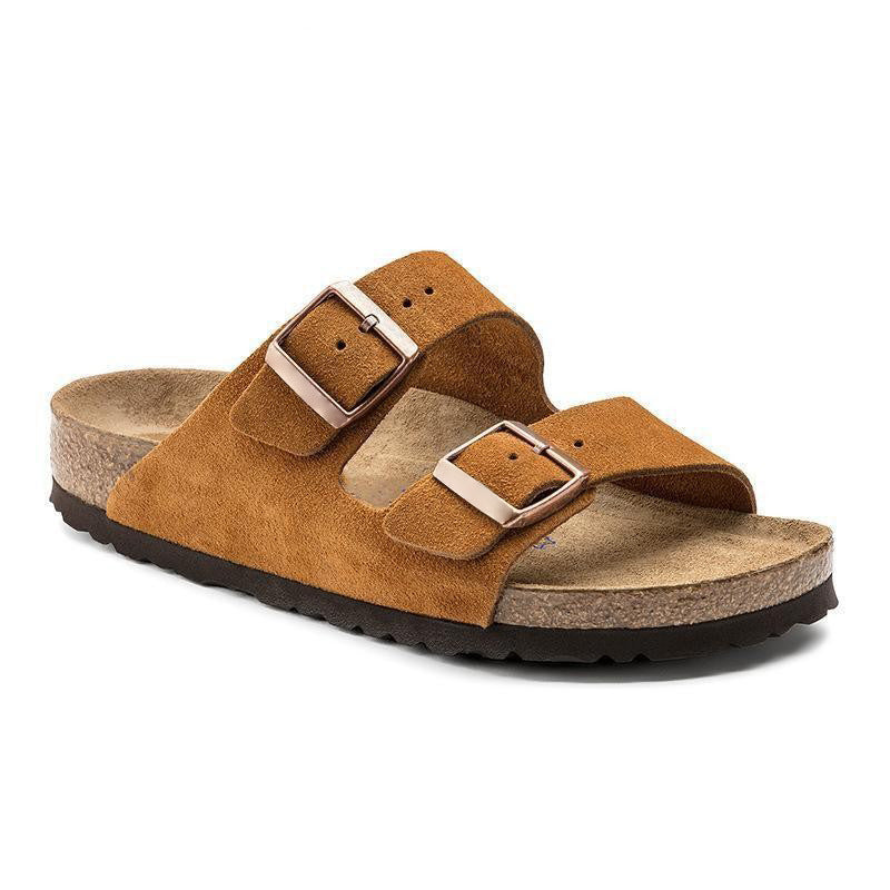 Women's Sandals | Two Strap Footbed Sandals With Adjustable Buckles