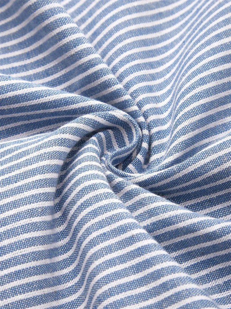 Women's Summer Dress | Striped Button-Trim Midi