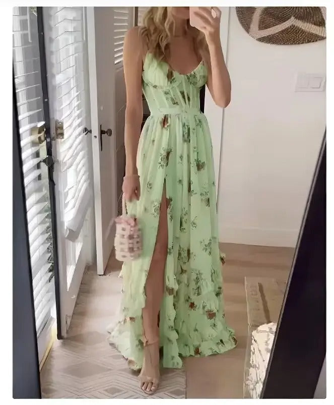 Women's Wedding Guest Dress | Floral Maxi With A Split