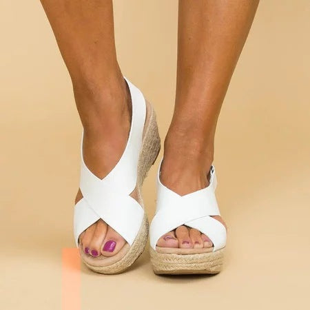 Women's Wedge Sandals | Crossover Straps, Braided Sole