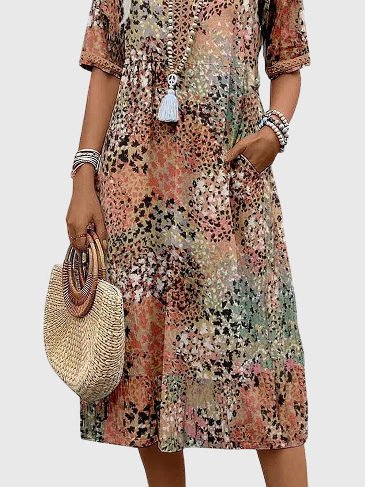 Yvonna™ | Floral Midi Dress for Special Occasions