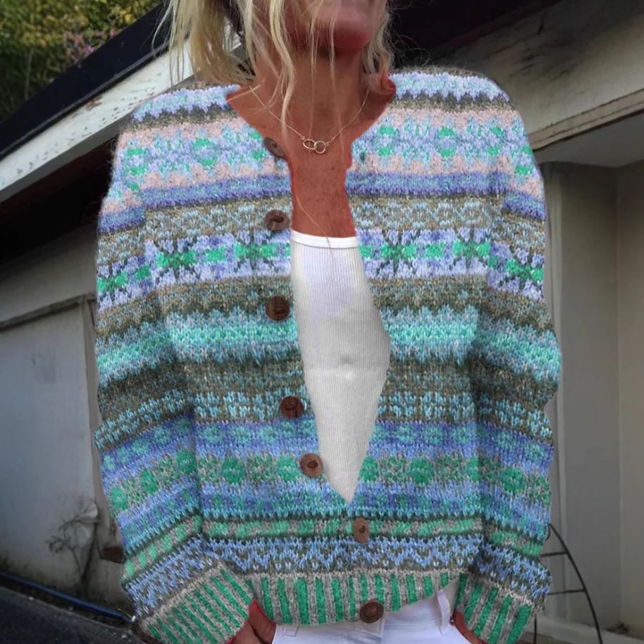 Women's Knit Cardigan | Festive Pattern & Lightweight Warmth 1