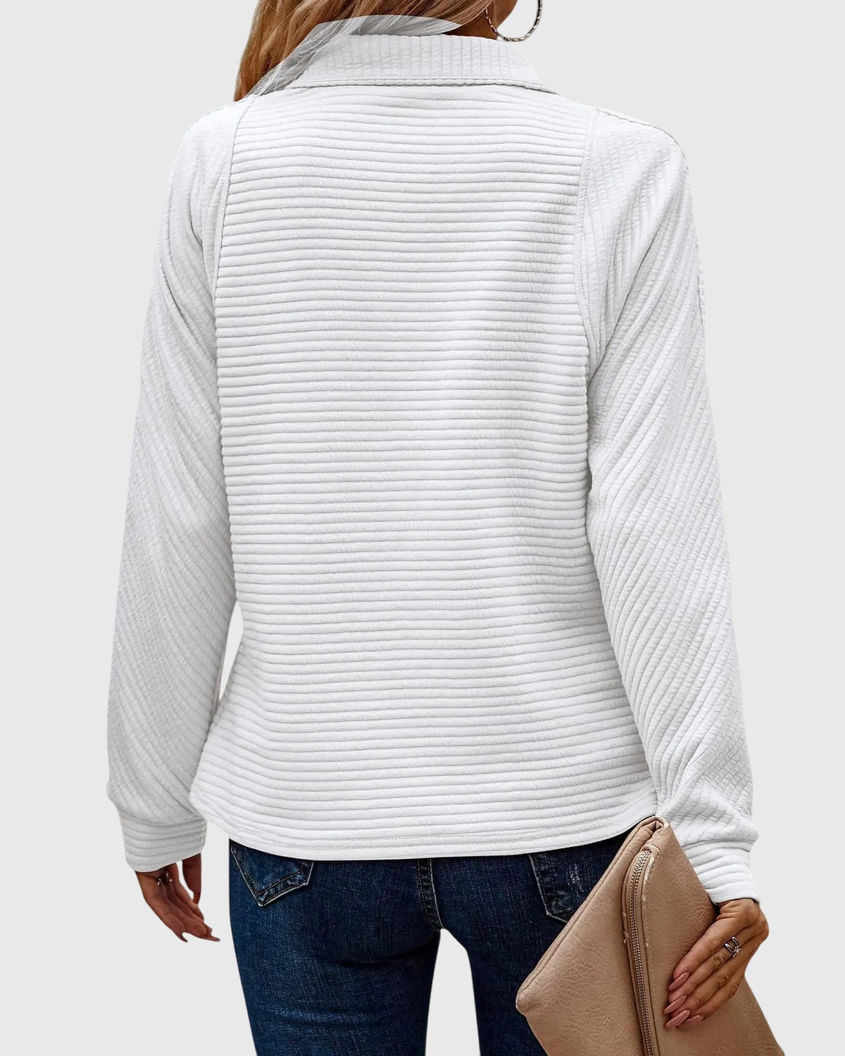 Women's Zip Sweater | Elegant V-Neck Design 10
