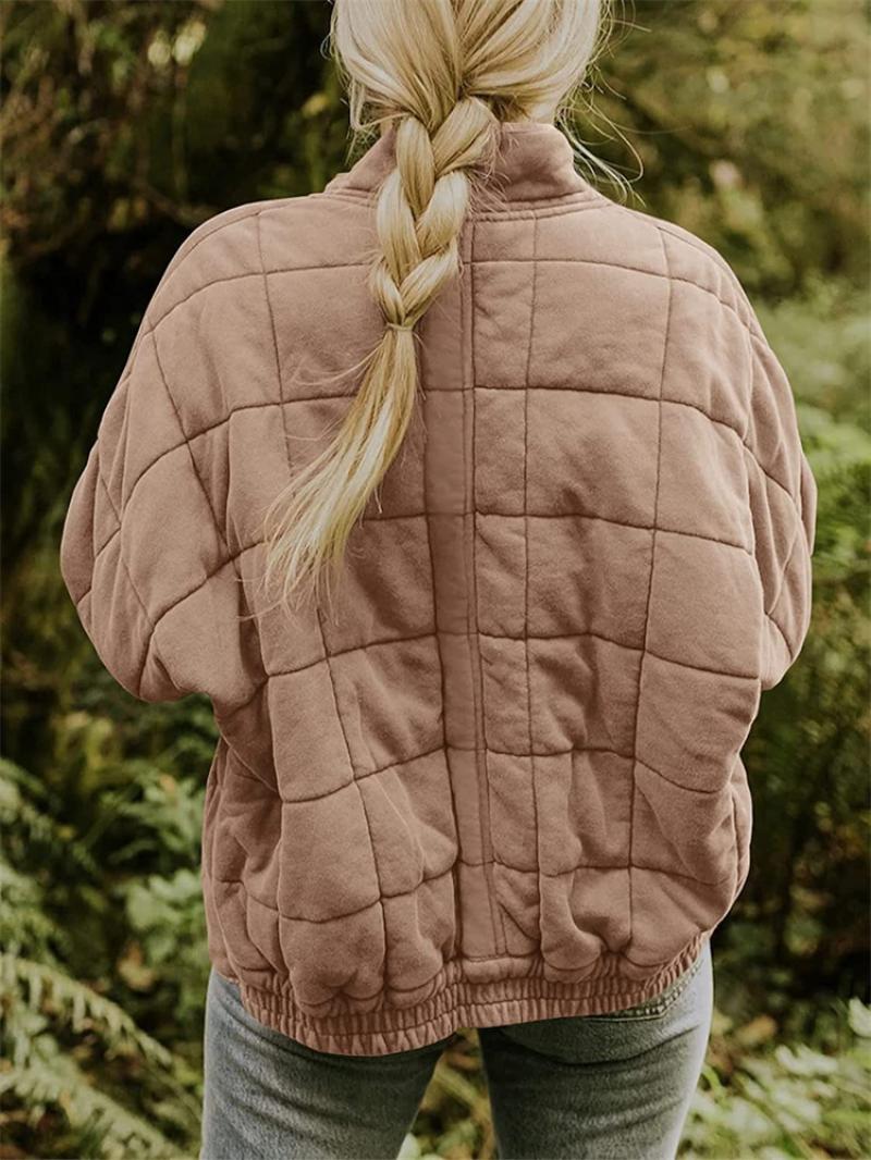 Women's Oversized Quilted Jacket | Full Zip & Stand Collar