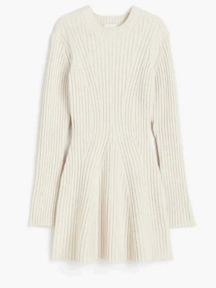 Women's Ribbed Knit Dress | Long Sleeve Mini