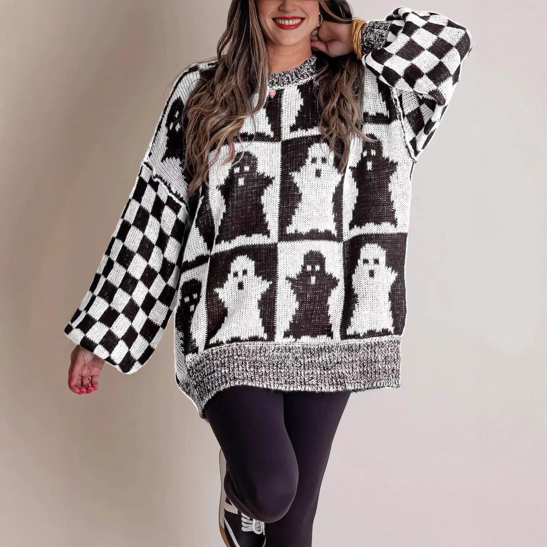 Women's Halloween Jumper | Ghost Motif Knit