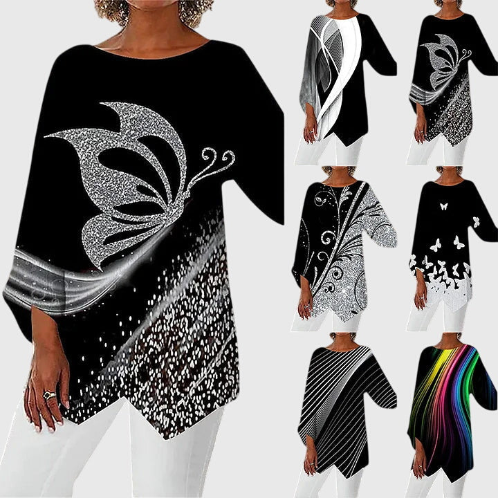 Women's Crew Neck Top | Chic Printed Design & All-Day Comfort 7