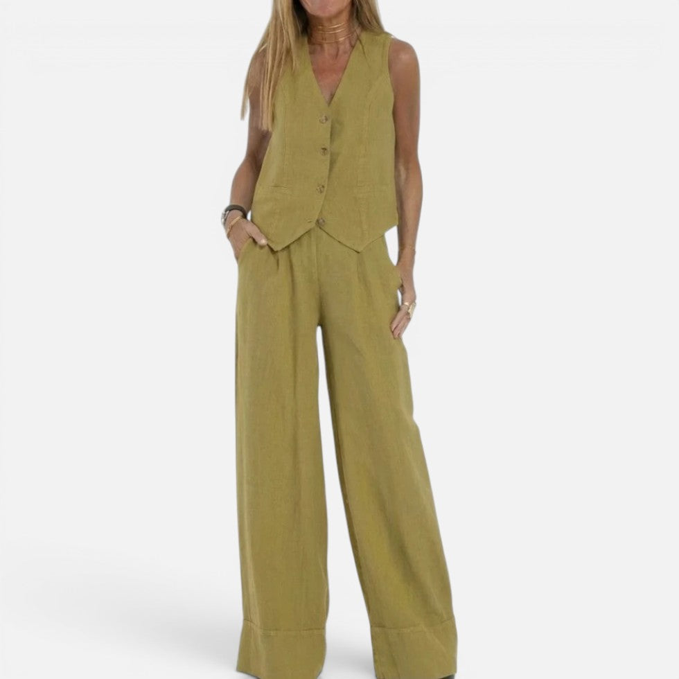 Women's Waistcoat & Wide Leg Trouser Set | Tailored & Versatile 8