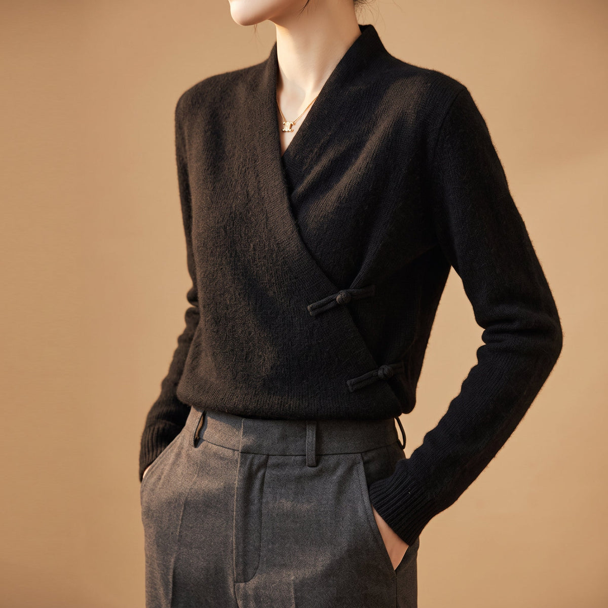 Women's Wrap Sweater | Breathable & Warm 5