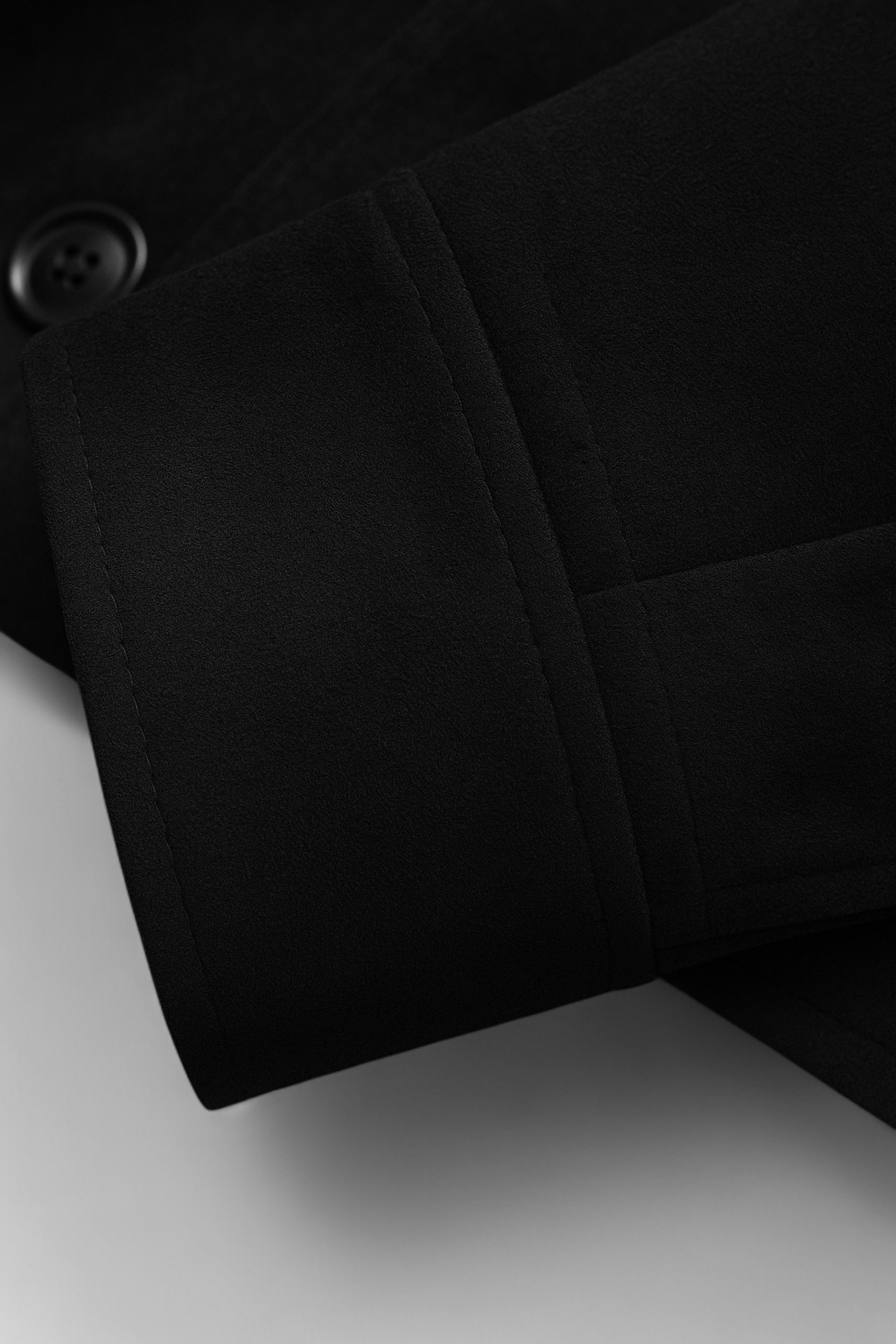 Elegant black short jacket by Lumina Wear featuring an O-neck and pockets, perfect for stylish women's outerwear.