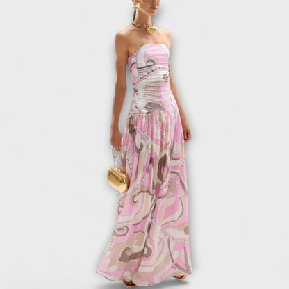 Pastel Off-Shoulder Maxi Dress for Summer Events