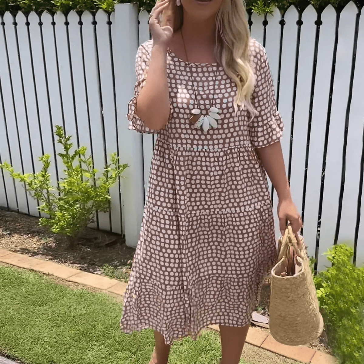 Zora Sable Short-Sleeve Midi Dress for Every Occasion