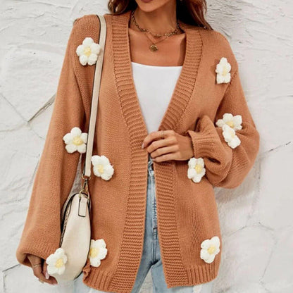Women's Casual Cardigan | 3D Floral Design 1