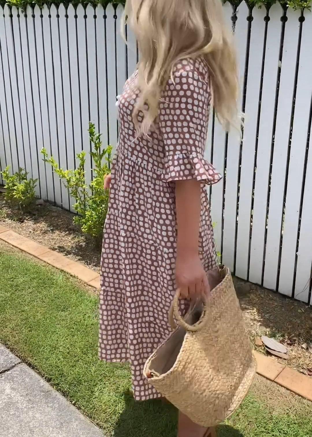 Zora Sable Short-Sleeve Midi Dress for Every Occasion