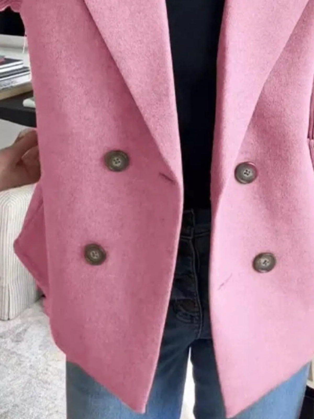 Women's Double Breasted Coat | Shawl Collar & Warm Lining 23