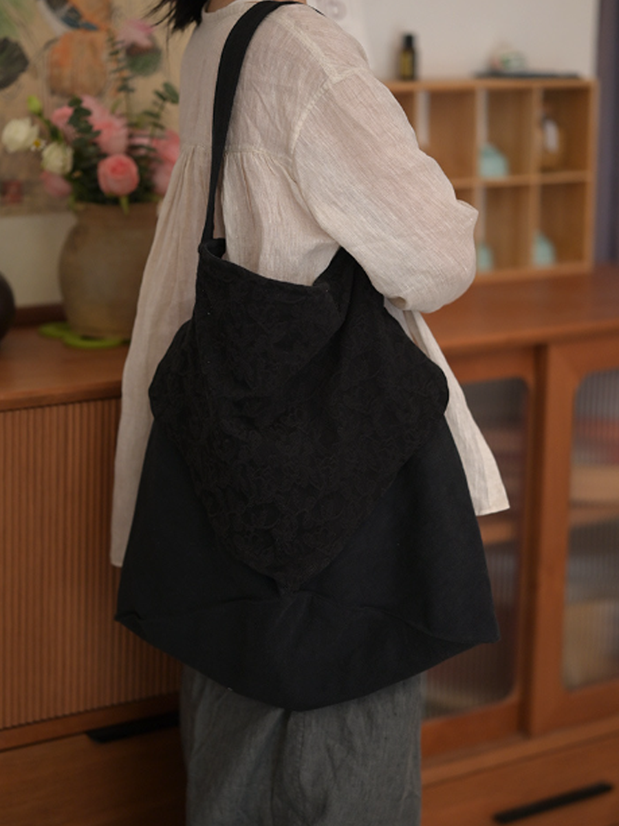 Women's Shoulder Bag | Floral Jacquard & Large Capacity 3