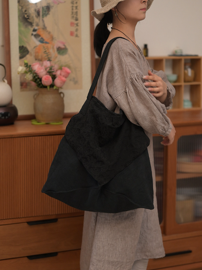 Women's Shoulder Bag | Floral Jacquard & Large Capacity 13