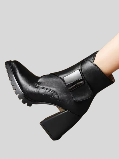 Women's Ankle Boots | Block Heel & Strap Detail 1