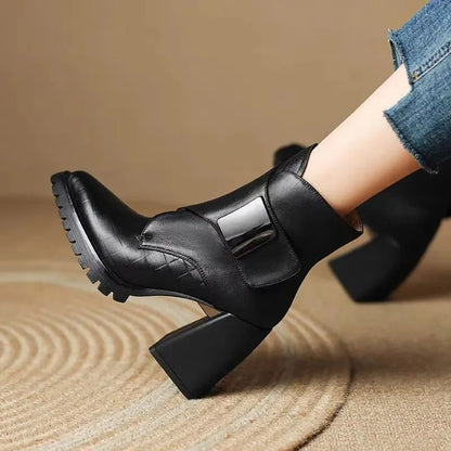 Women's Ankle Boots | Block Heel & Strap Detail 2