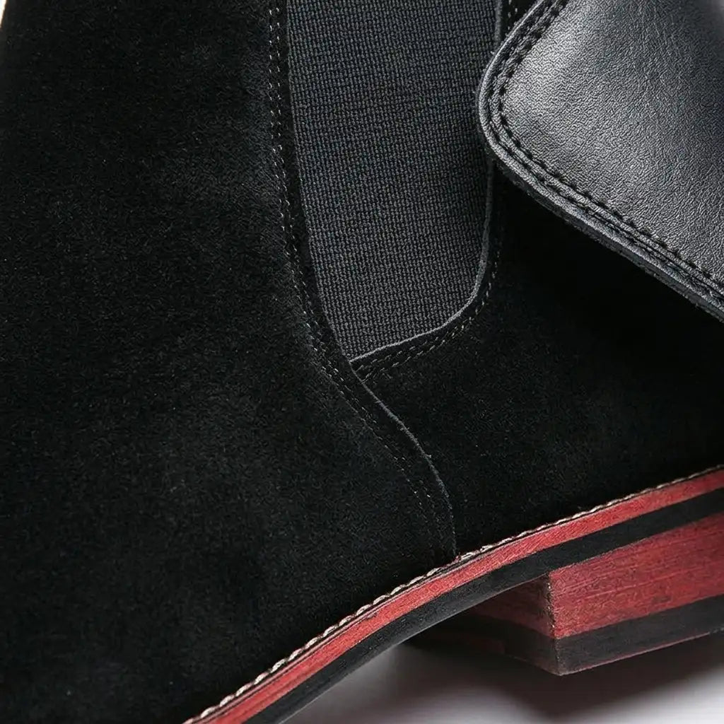Suede pull-on ankle Chelsea boots with a durable sole