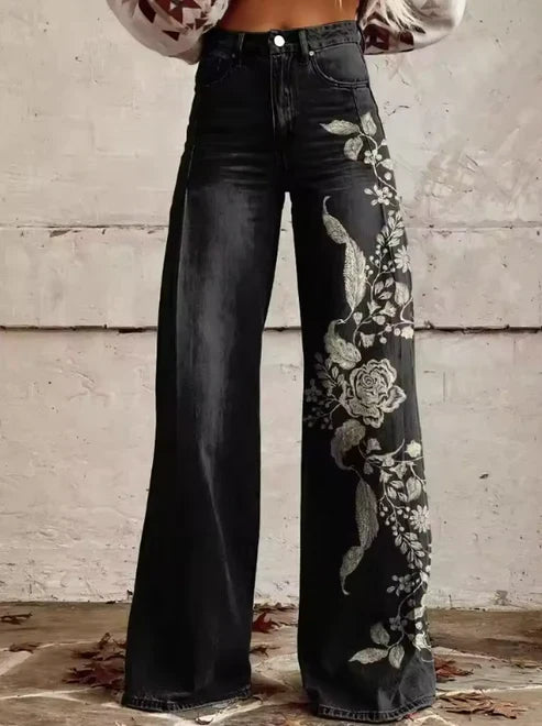 Women's Wide-Leg Trousers | Bold Retro Print 8