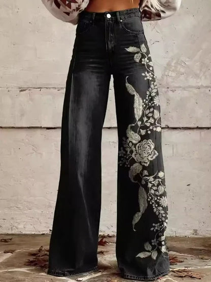 Women's Wide-Leg Trousers | Bold Retro Print 8