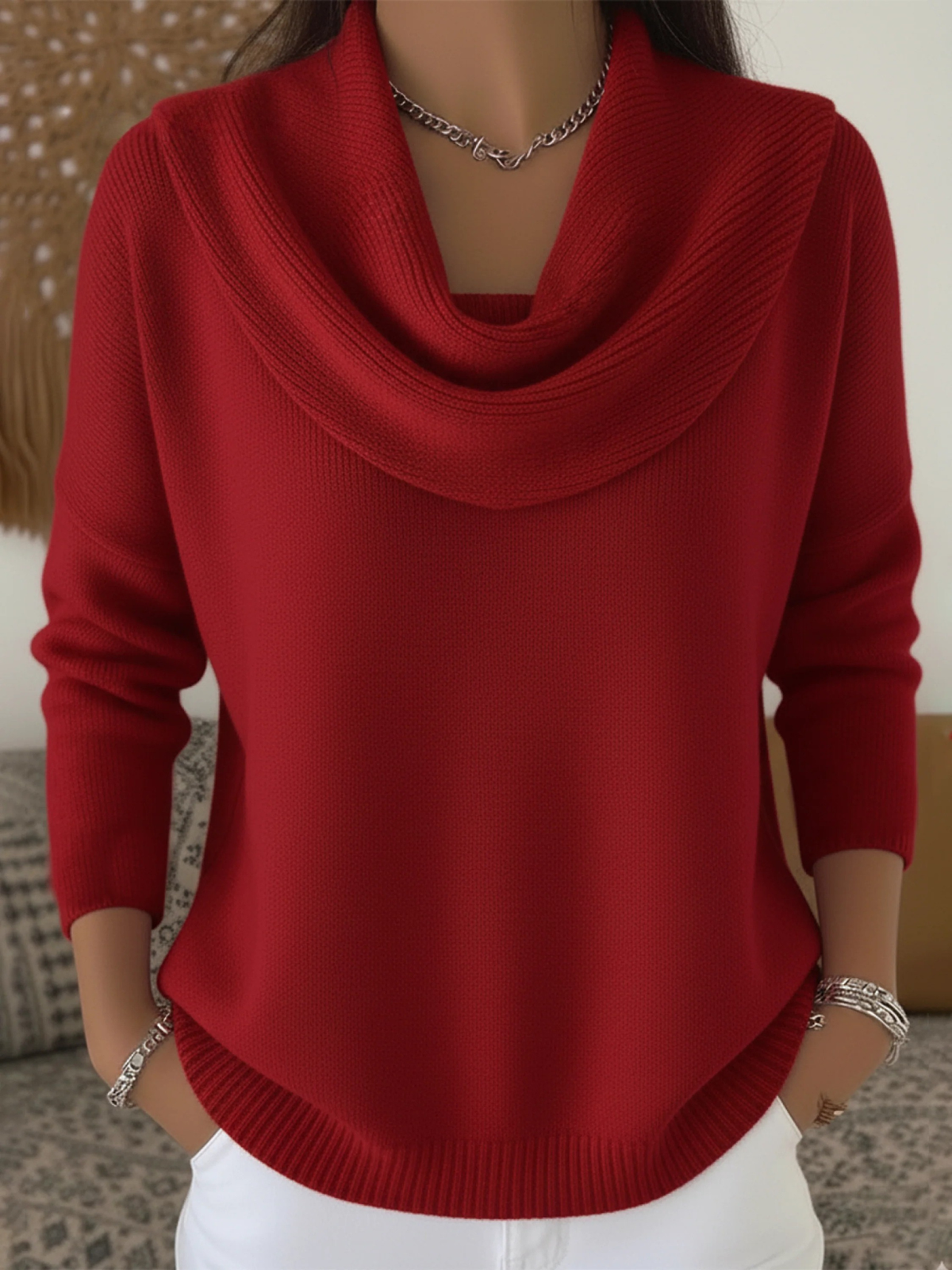 Women's Cowl Neck Knit Jumper | Soft & Warm for Winter 1