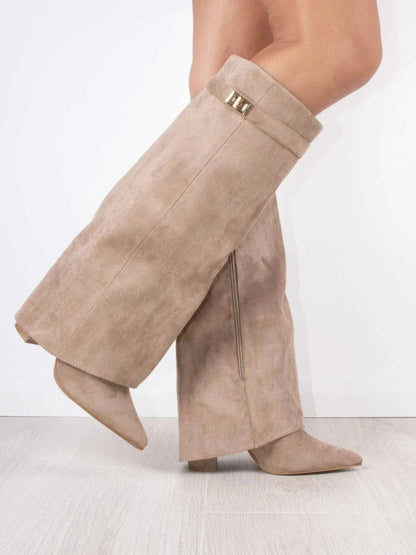 Women's Knee High Boots | Block Heel & Buckle Detail 6
