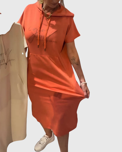 Chic Cotton Hoodie Dress for Everyday Wear