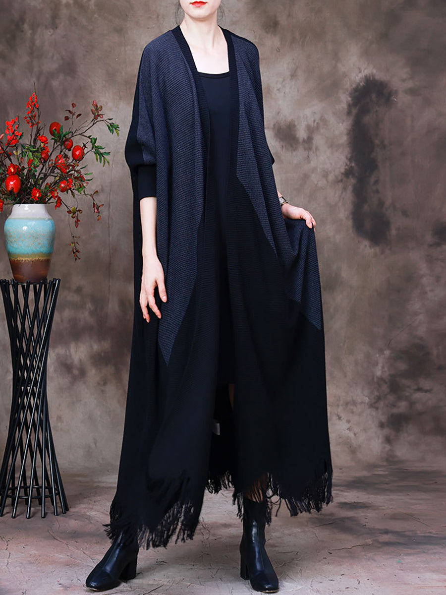 Women's Patchwork Coat | Irregular Cut & V-Neck Style 3