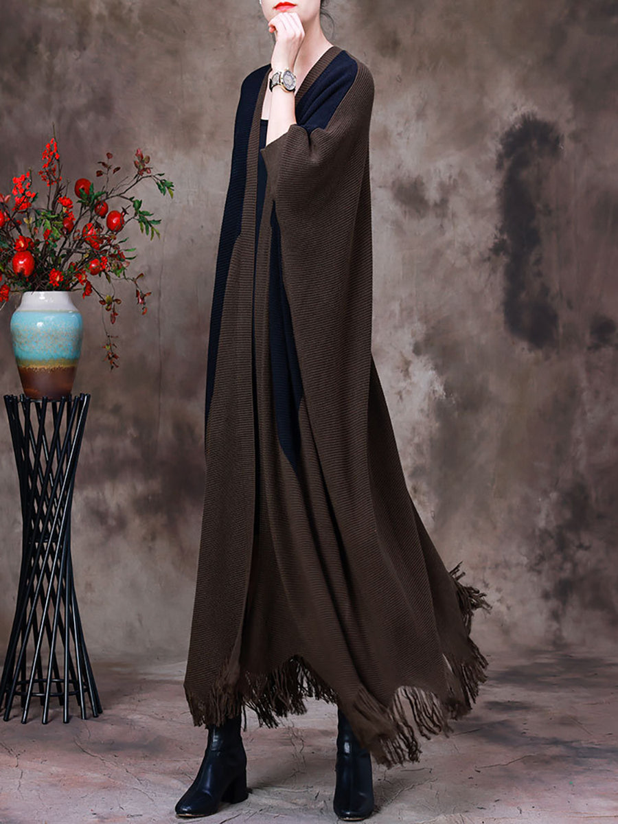 Women's Patchwork Coat | Irregular Cut & V-Neck Style 6
